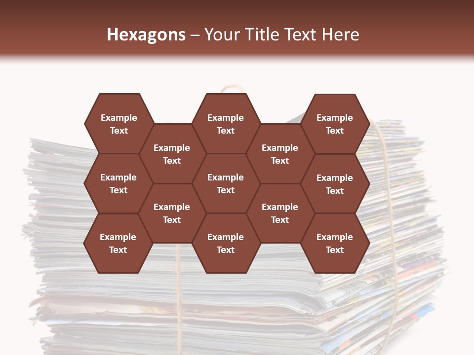 Advertising Pile Of Newspapers News PowerPoint Template