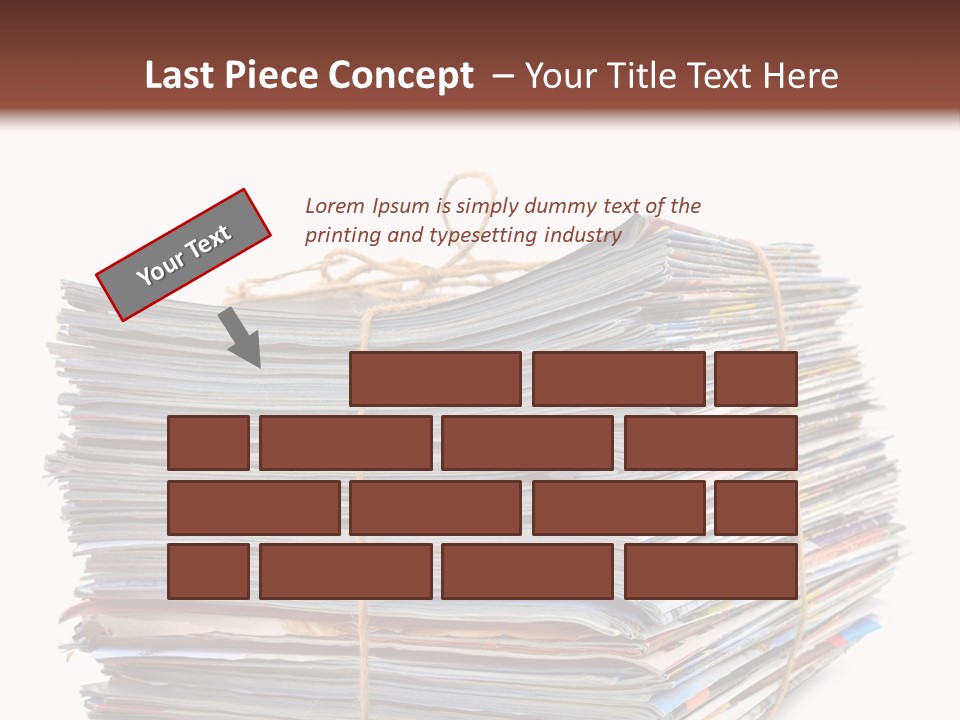 Advertising Pile Of Newspapers News PowerPoint Template