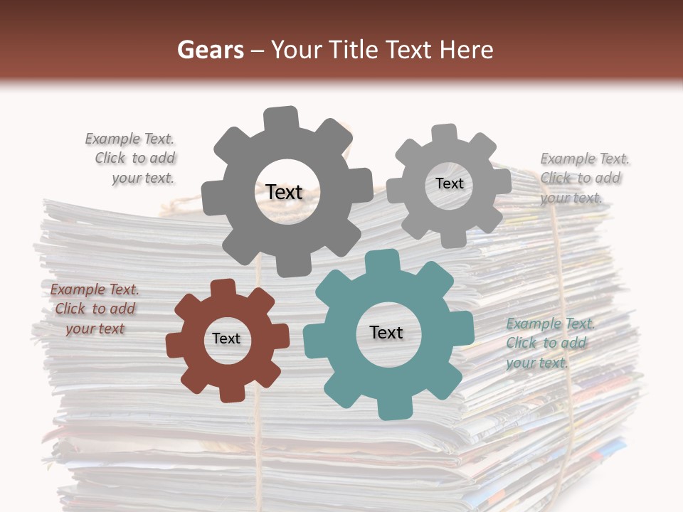 Advertising Pile Of Newspapers News PowerPoint Template