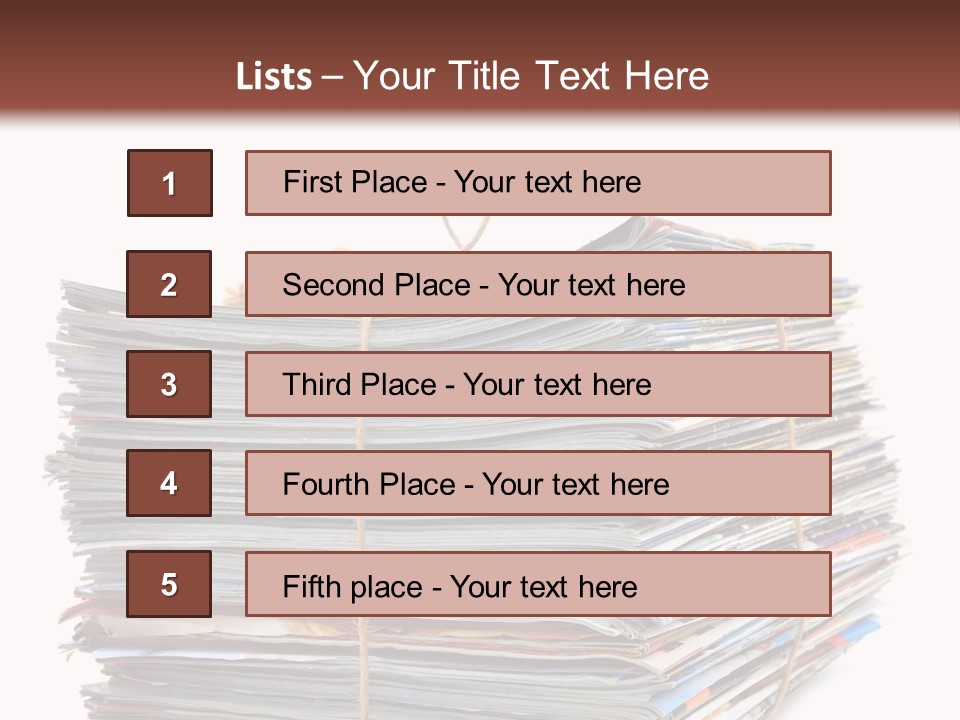 Advertising Pile Of Newspapers News PowerPoint Template