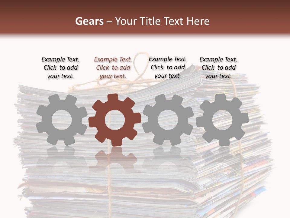 Advertising Pile Of Newspapers News PowerPoint Template