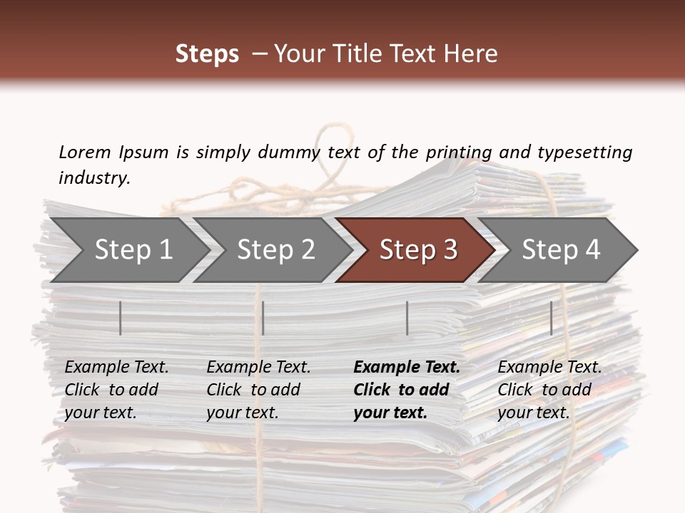 Advertising Pile Of Newspapers News PowerPoint Template