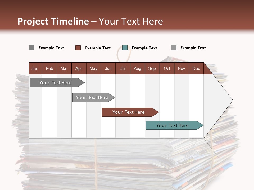 Advertising Pile Of Newspapers News PowerPoint Template