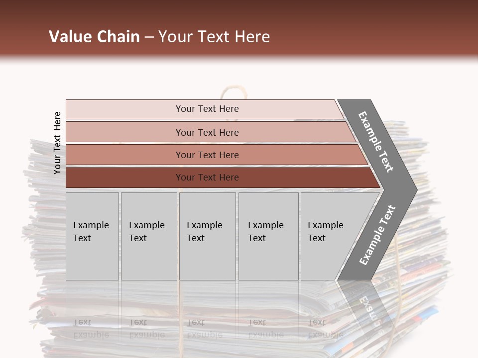 Advertising Pile Of Newspapers News PowerPoint Template