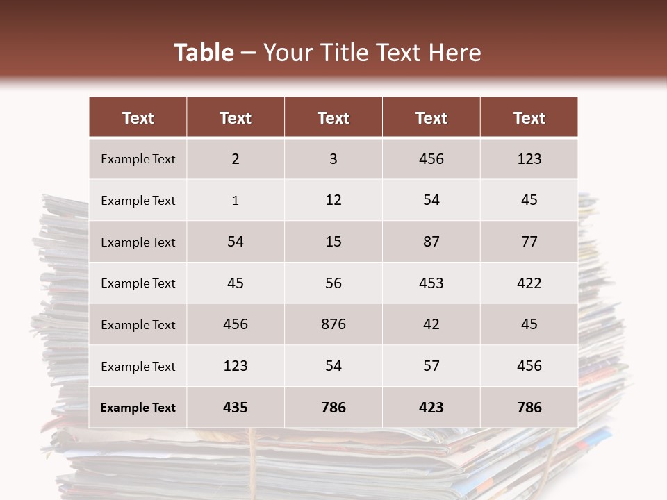 Advertising Pile Of Newspapers News PowerPoint Template