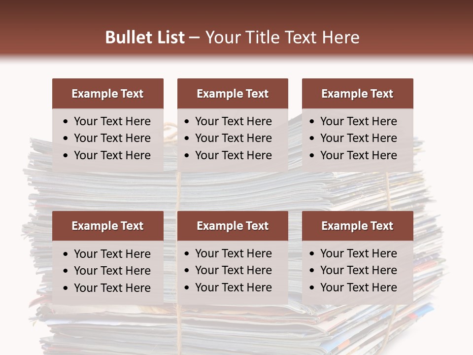 Advertising Pile Of Newspapers News PowerPoint Template