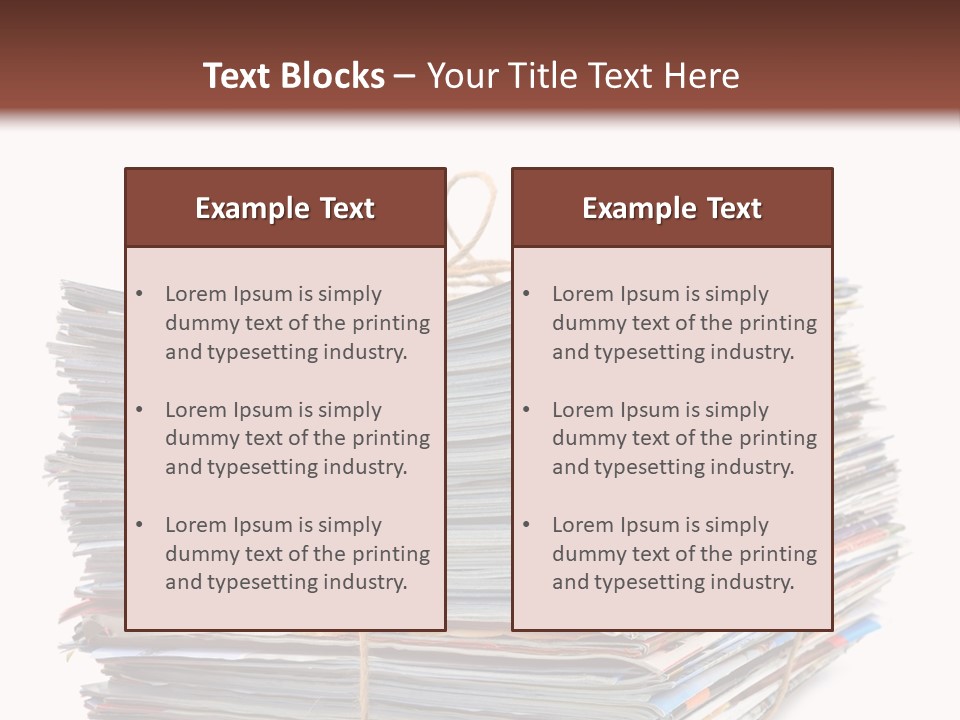 Advertising Pile Of Newspapers News PowerPoint Template