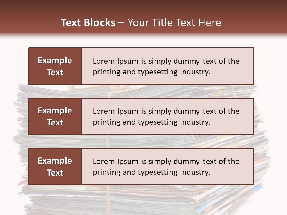 Advertising Pile Of Newspapers News PowerPoint Template