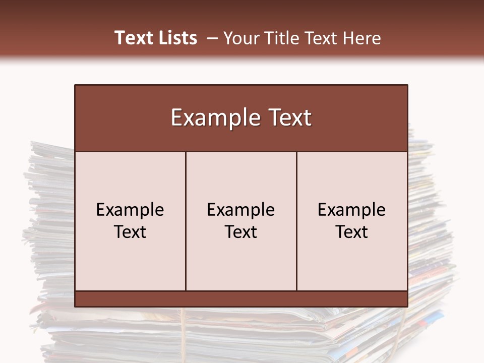 Advertising Pile Of Newspapers News PowerPoint Template