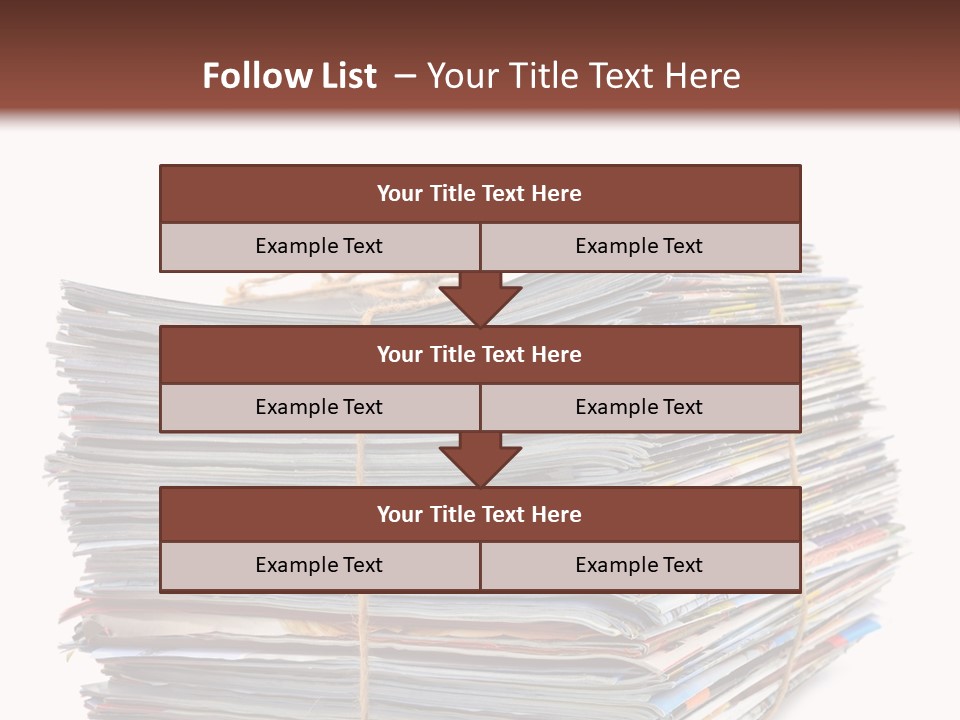 Advertising Pile Of Newspapers News PowerPoint Template