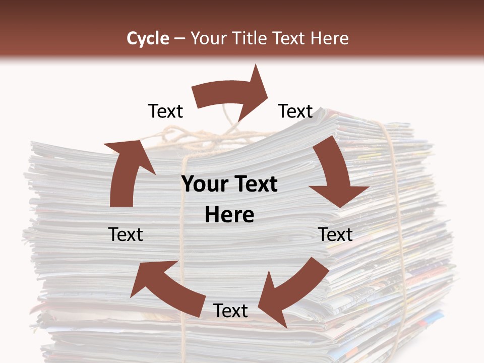 Advertising Pile Of Newspapers News PowerPoint Template