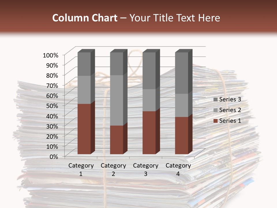 Advertising Pile Of Newspapers News PowerPoint Template