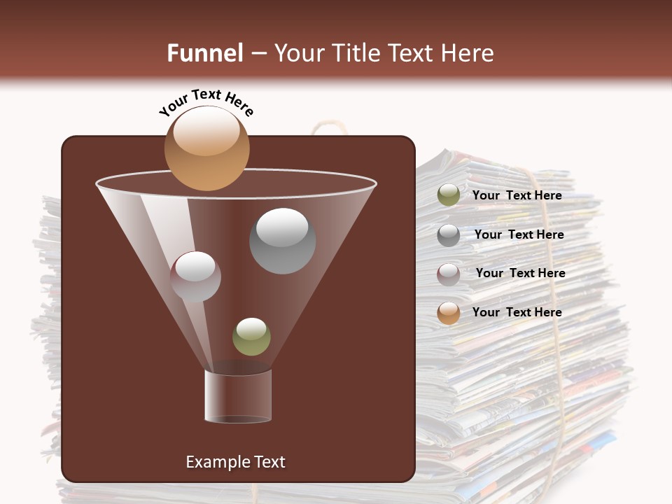 Advertising Pile Of Newspapers News PowerPoint Template