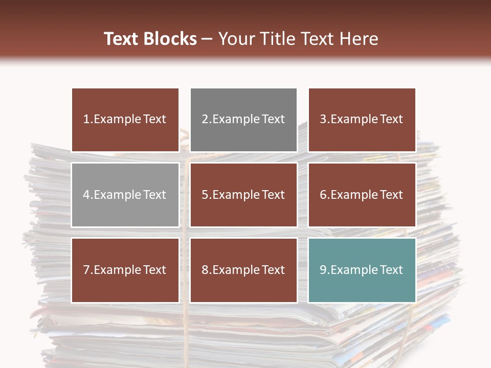 Advertising Pile Of Newspapers News PowerPoint Template