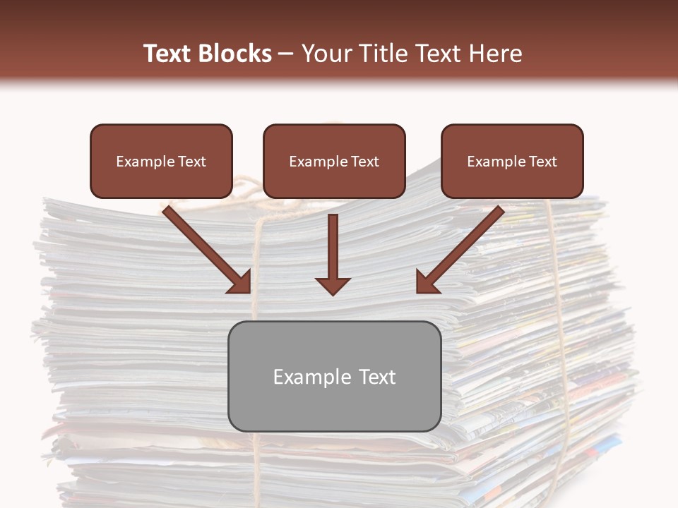 Advertising Pile Of Newspapers News PowerPoint Template