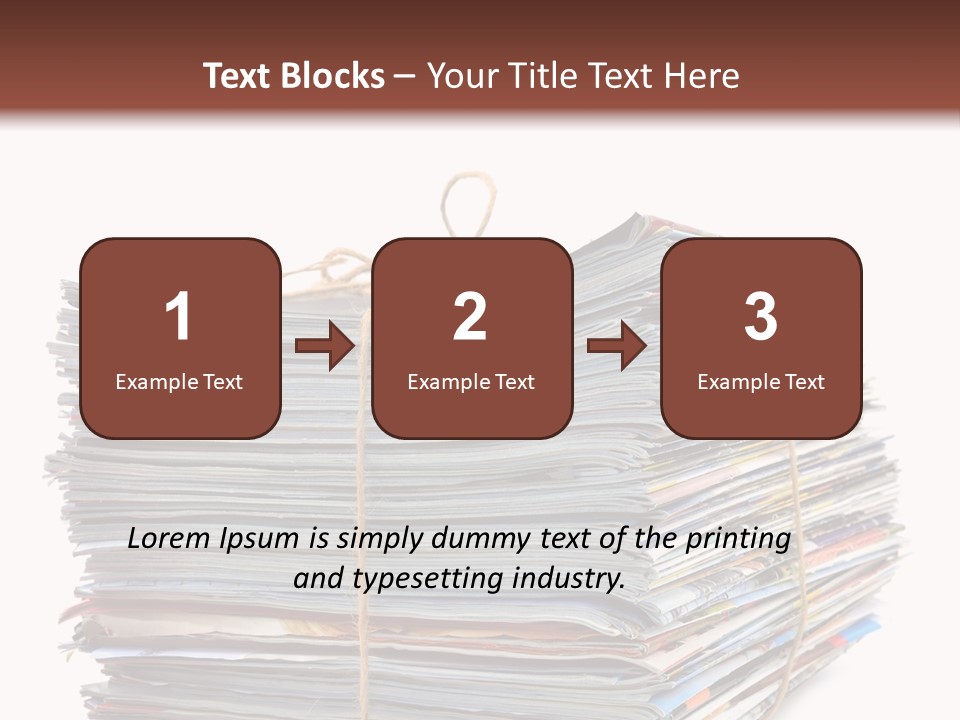 Advertising Pile Of Newspapers News PowerPoint Template