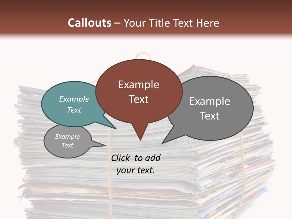 Advertising Pile Of Newspapers News PowerPoint Template