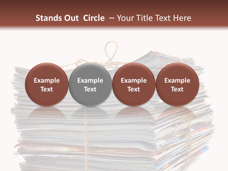 Advertising Pile Of Newspapers News PowerPoint Template