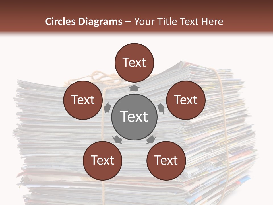 Advertising Pile Of Newspapers News PowerPoint Template