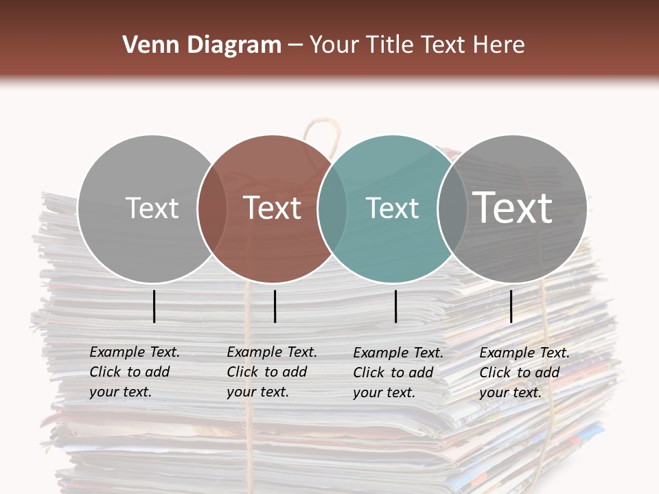 Advertising Pile Of Newspapers News PowerPoint Template