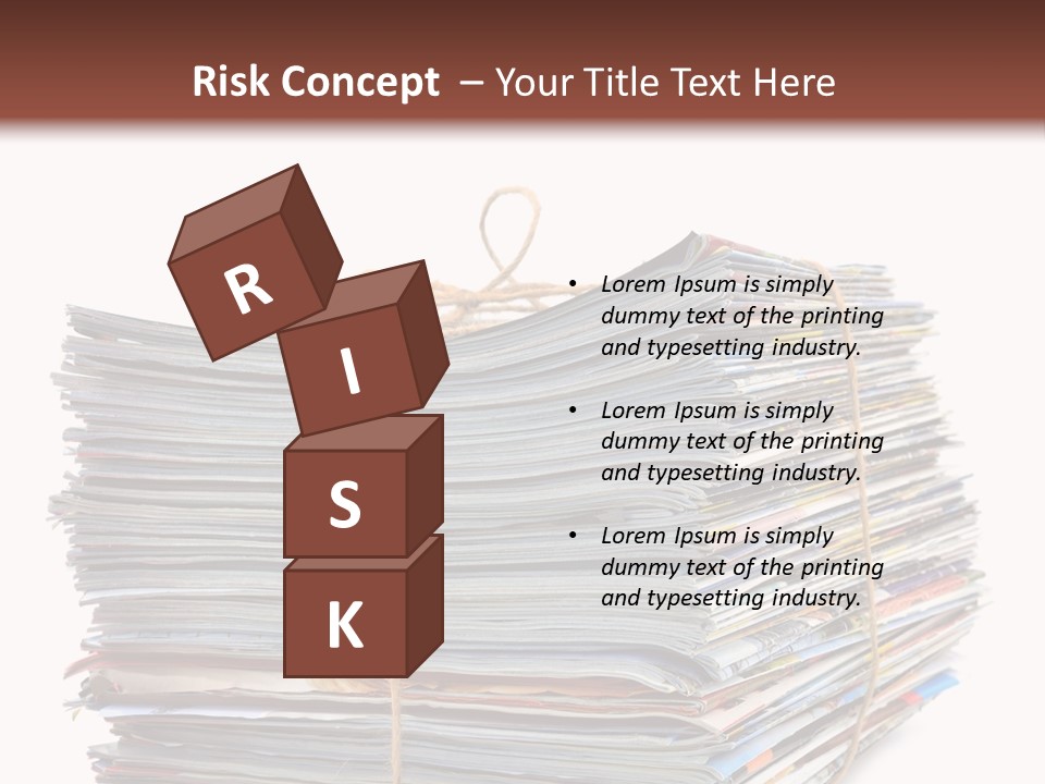 Advertising Pile Of Newspapers News PowerPoint Template