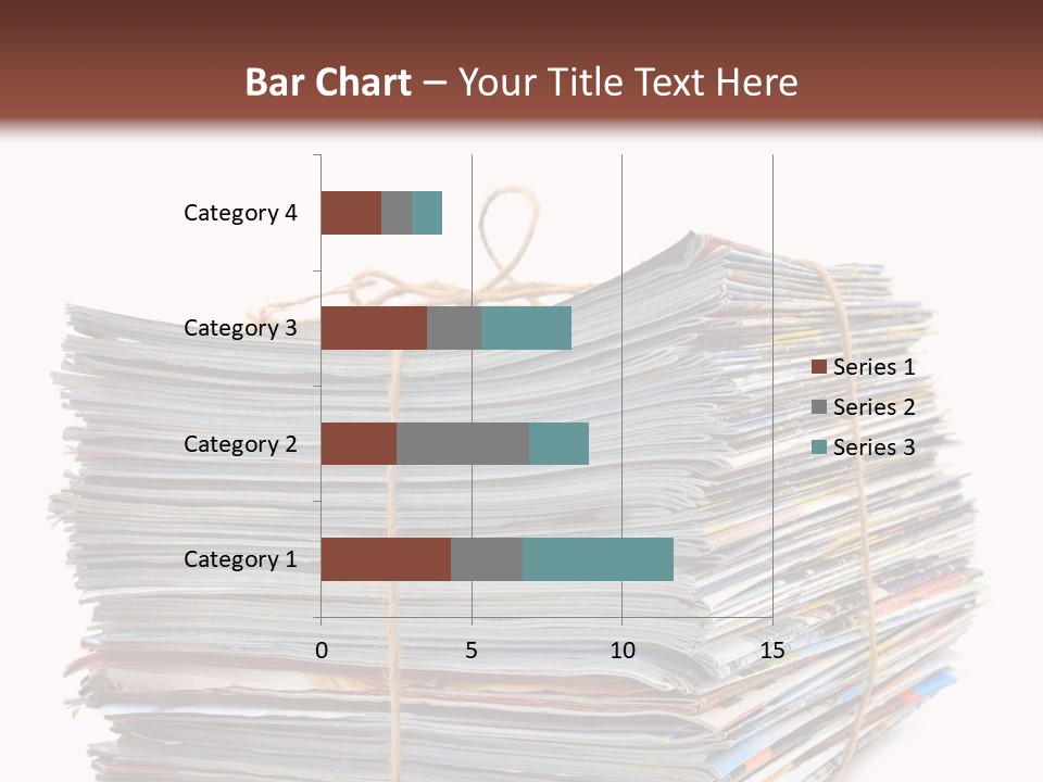 Advertising Pile Of Newspapers News PowerPoint Template