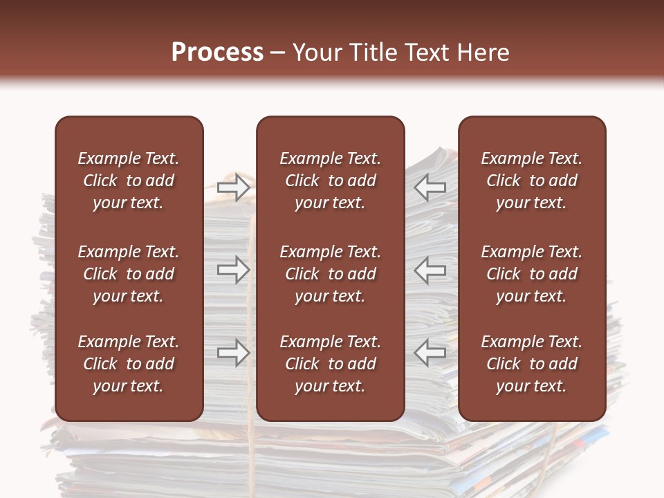 Advertising Pile Of Newspapers News PowerPoint Template