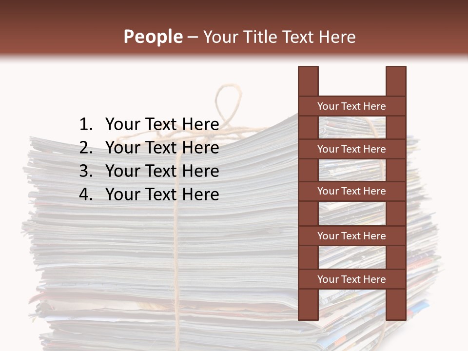 Advertising Pile Of Newspapers News PowerPoint Template