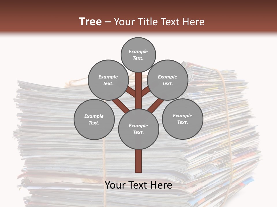 Advertising Pile Of Newspapers News PowerPoint Template