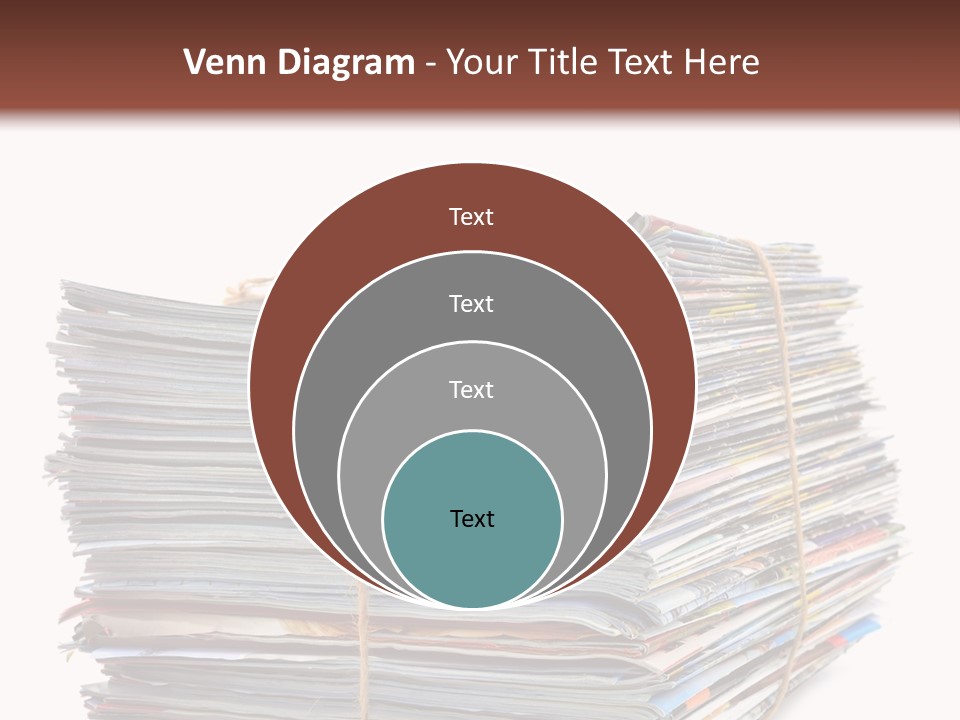 Advertising Pile Of Newspapers News PowerPoint Template