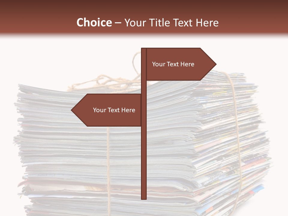 Advertising Pile Of Newspapers News PowerPoint Template