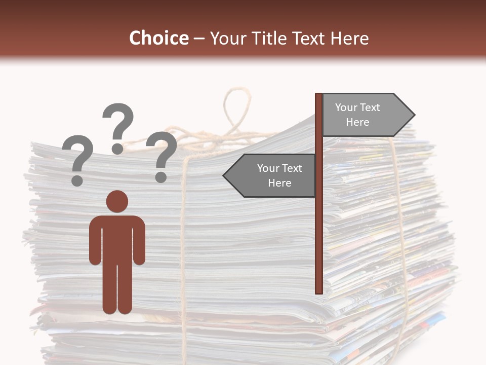 Advertising Pile Of Newspapers News PowerPoint Template