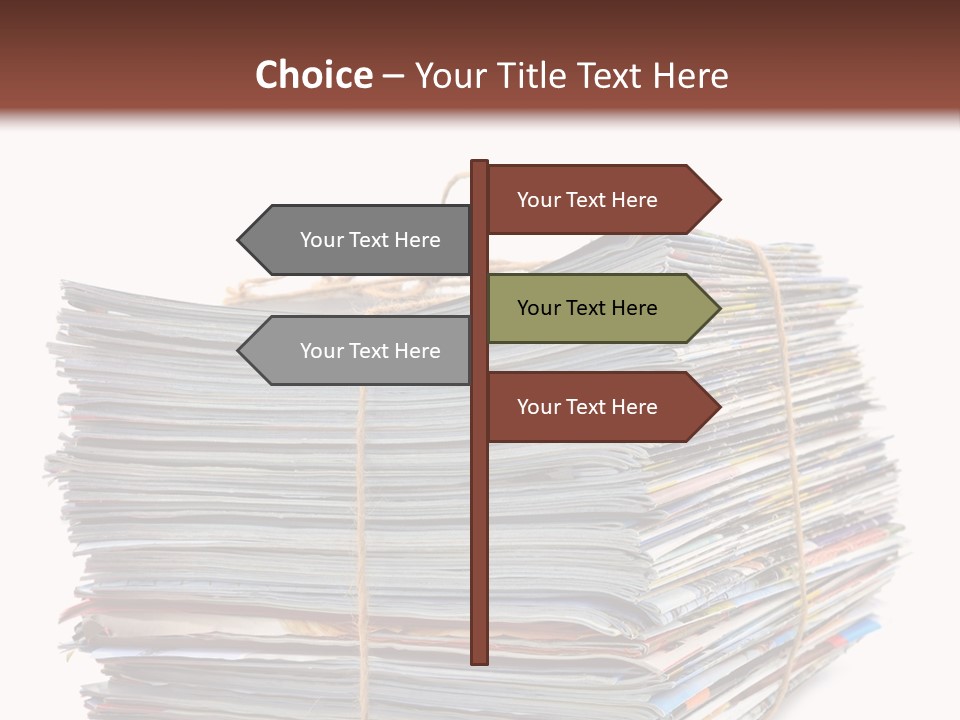 Advertising Pile Of Newspapers News PowerPoint Template