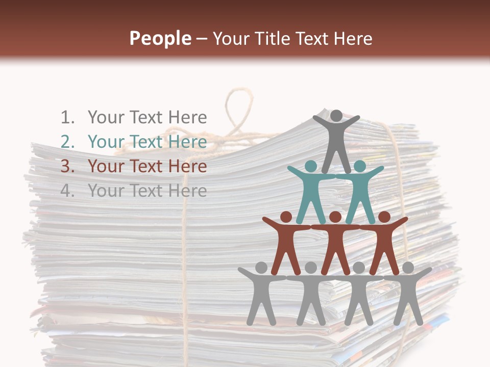 Advertising Pile Of Newspapers News PowerPoint Template