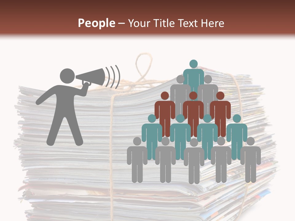 Advertising Pile Of Newspapers News PowerPoint Template