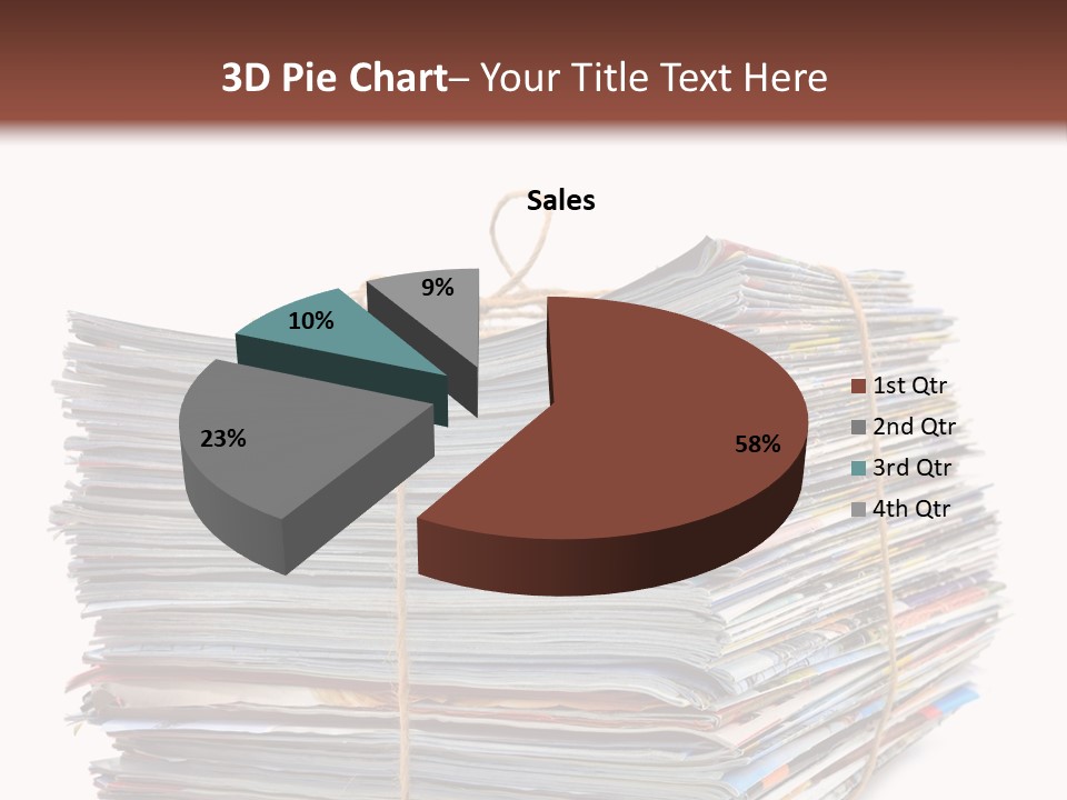 Advertising Pile Of Newspapers News PowerPoint Template