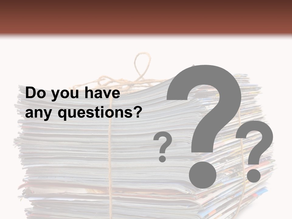 Advertising Pile Of Newspapers News PowerPoint Template