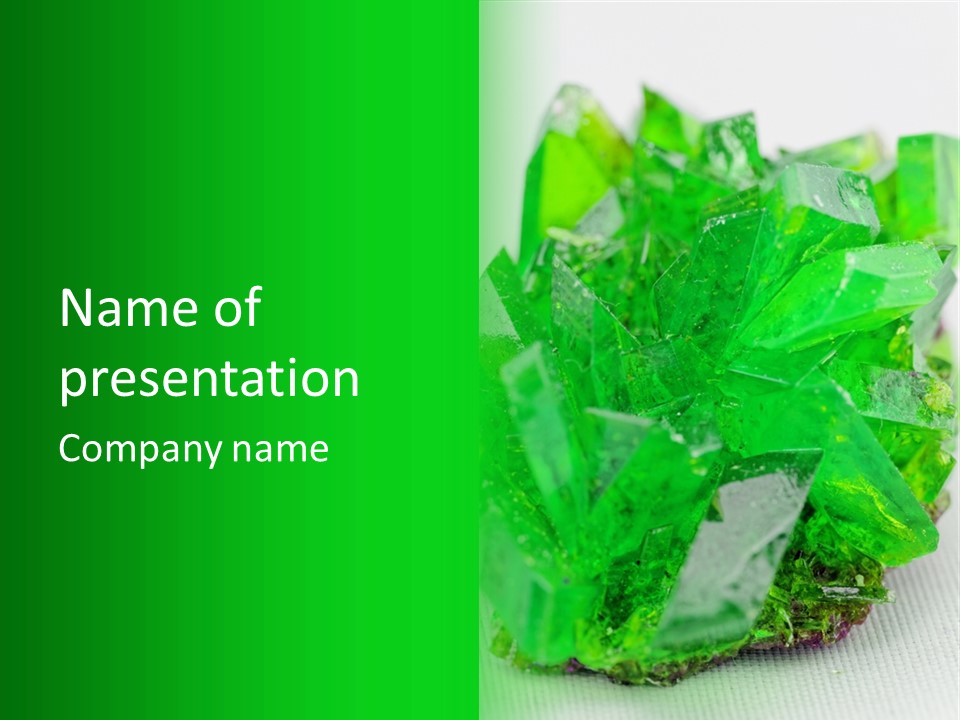 A Green Piece Of Glass On A White Surface PowerPoint Template