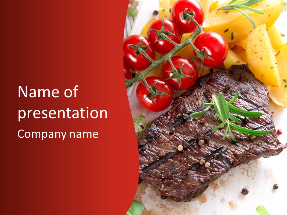 Closeup Fire Barbecue PowerPoint Template
