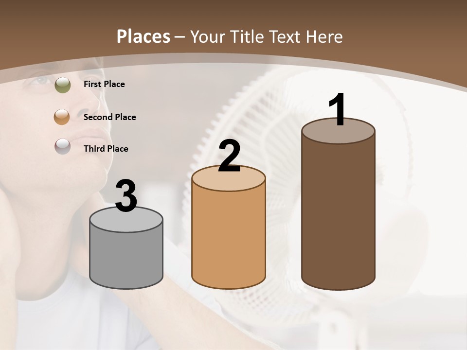 A Man Is Sitting In Front Of A Fan PowerPoint Template