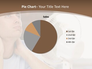 A Man Is Sitting In Front Of A Fan PowerPoint Template