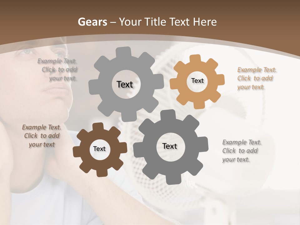 A Man Is Sitting In Front Of A Fan PowerPoint Template