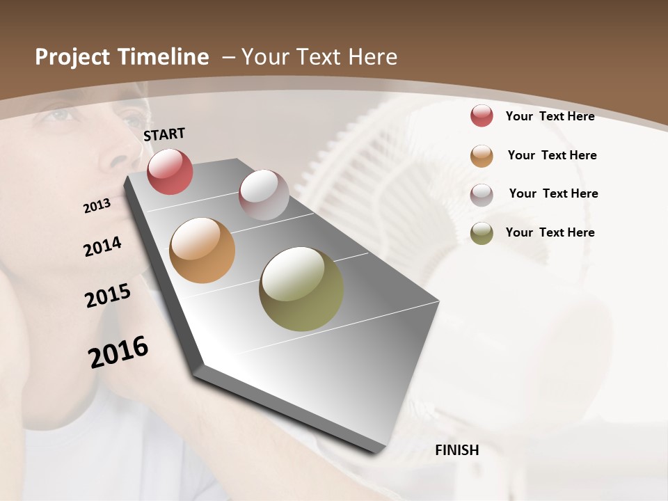 A Man Is Sitting In Front Of A Fan PowerPoint Template