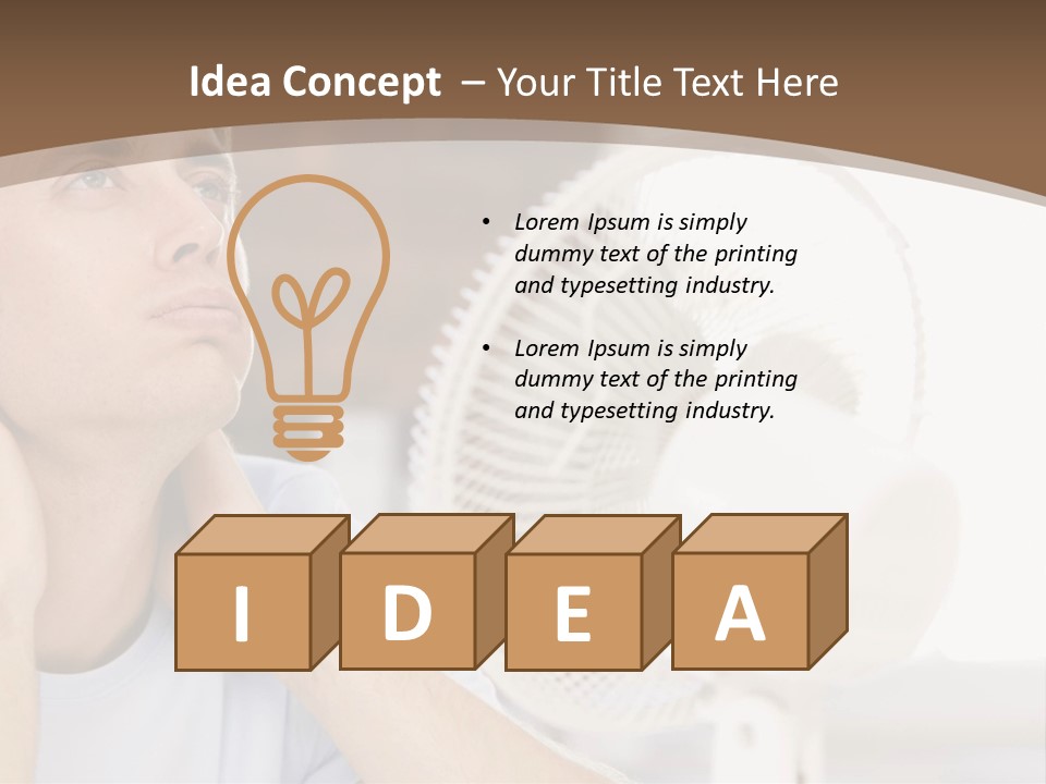 A Man Is Sitting In Front Of A Fan PowerPoint Template