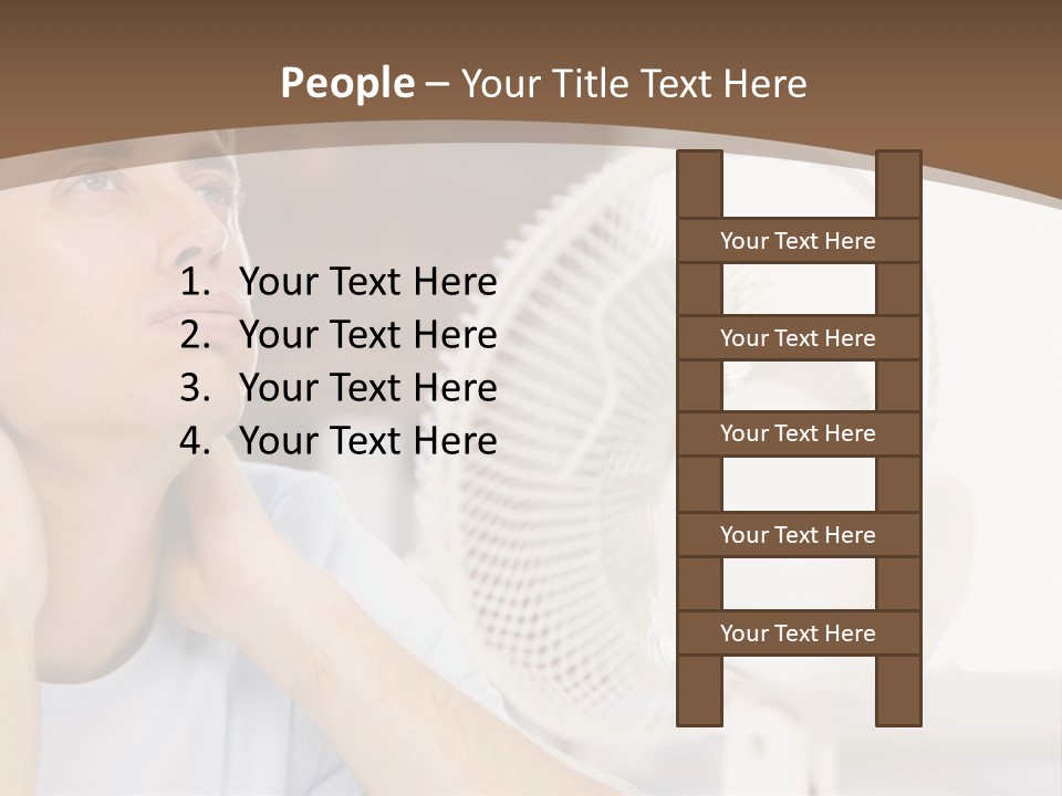A Man Is Sitting In Front Of A Fan PowerPoint Template
