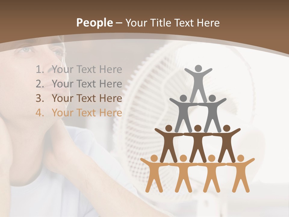 A Man Is Sitting In Front Of A Fan PowerPoint Template