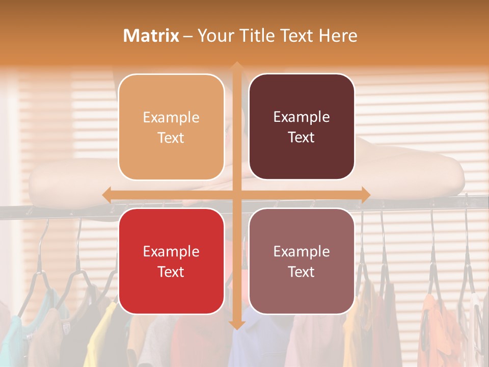 A Woman Standing In Front Of A Rack Of Clothes PowerPoint Template