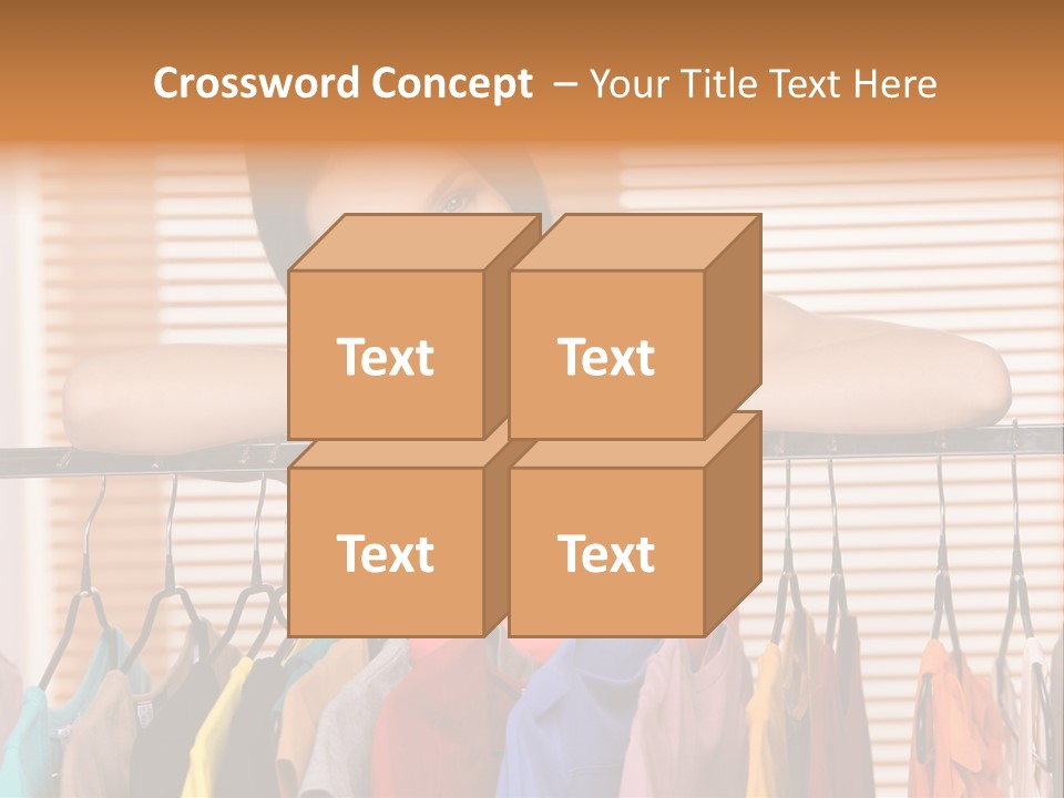 A Woman Standing In Front Of A Rack Of Clothes PowerPoint Template