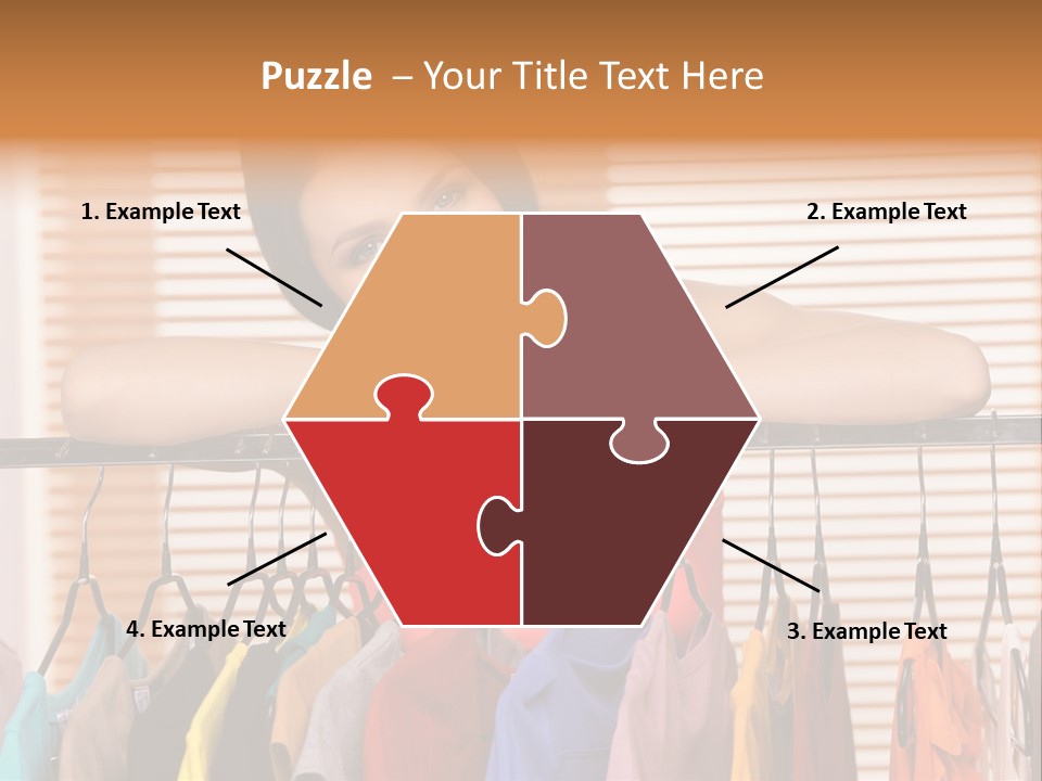 A Woman Standing In Front Of A Rack Of Clothes PowerPoint Template