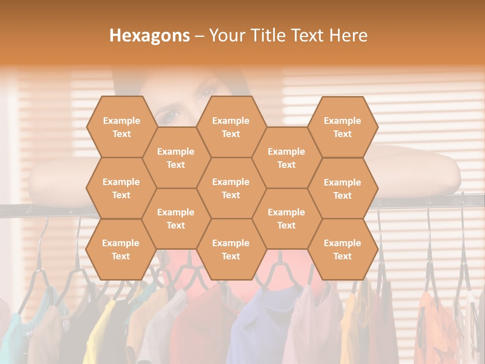 A Woman Standing In Front Of A Rack Of Clothes PowerPoint Template